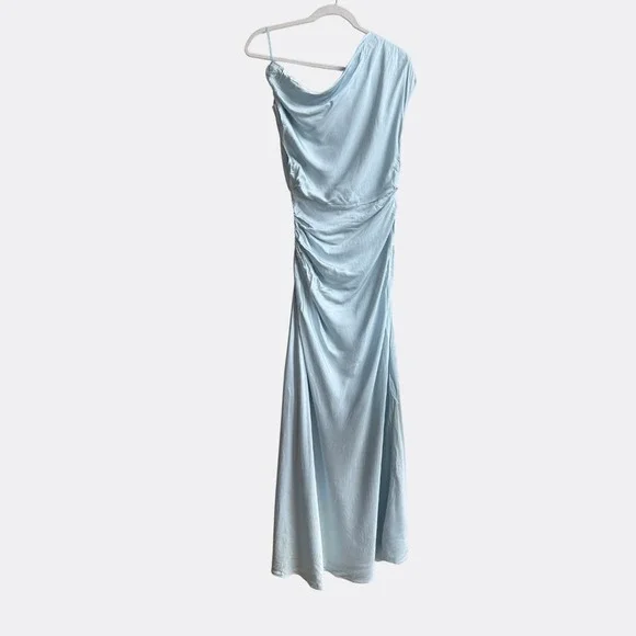 NWT A.L.C. Penny Satin Maxi Dress Cascade Blue sz 0 - Picture 8 of 9